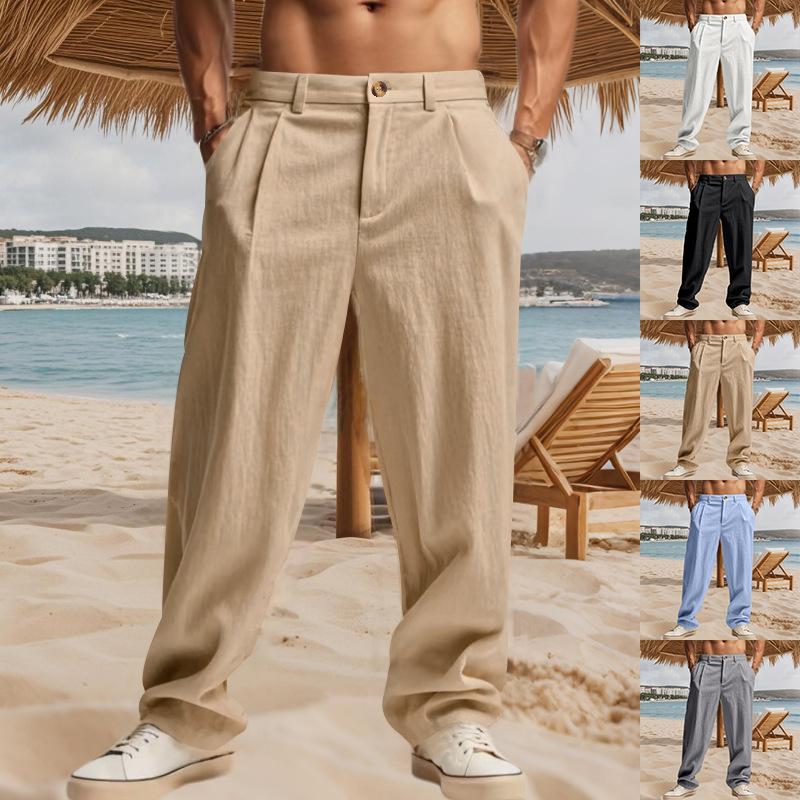 Men's Gurkha Casual Loose Straight Suit Pants.