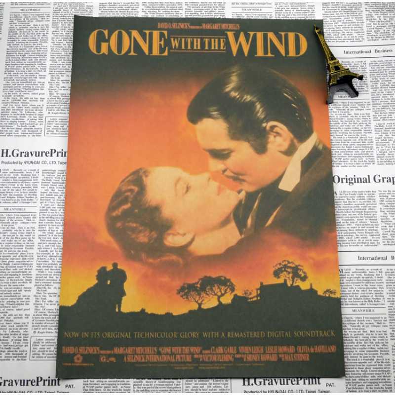 Retro Kraft Paper Poster: Gone with the Wind - Free Shipping