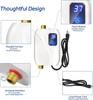 Tankless Water Heater Electric 110V, 3000W Instant Electric Water Heater, Under Sink Water Heater with Digital Display, Hot Water Heater Electric
