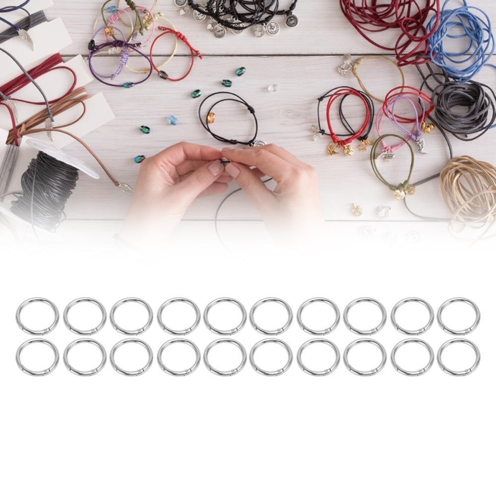 

20pcs Silver Spring Buckles Gold Snap Clips Jewelry Tools Spring O Rings Keychain срібний