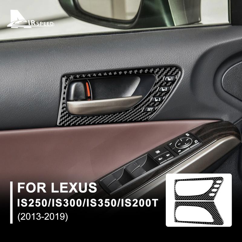 Real Soft Carbon Fiber Sticker For Lexus IS250 300 350 200T 2013 2014 2015 2016 2017 2018 Front Door Handle LHD Sticker
