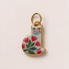 Stainless Steel Kitten Print Enamel Ceramic Pendant Necklace/Bracelet