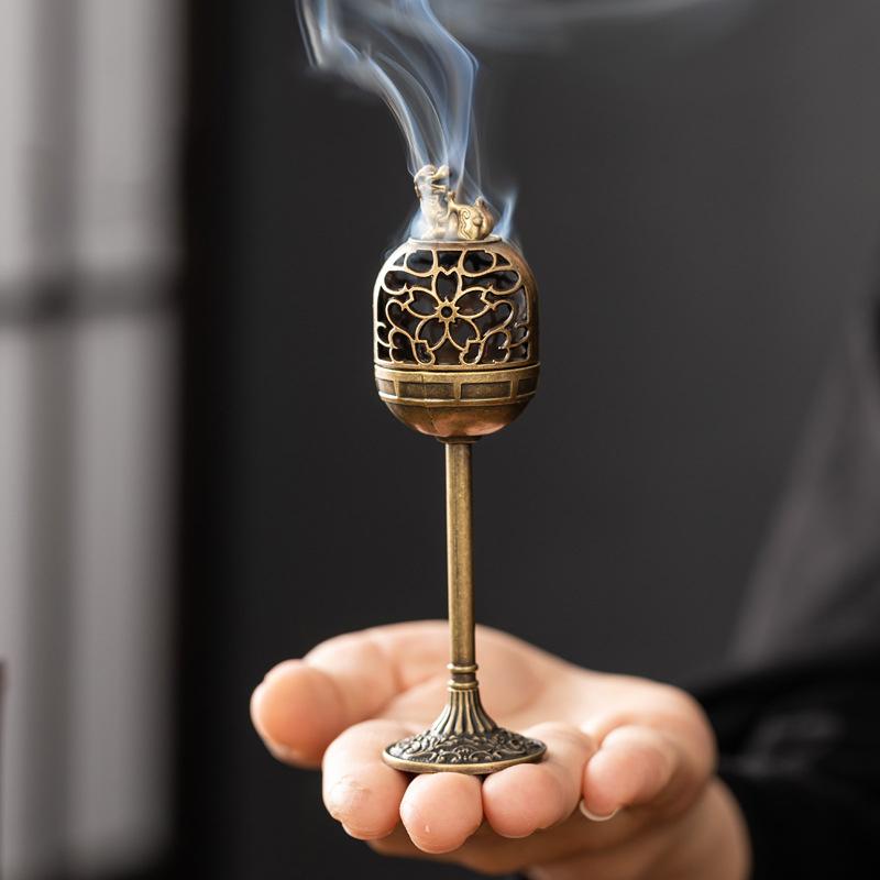 

Ароматерапевтическая горелка Fulu Hollow Incense Road, маленькая курильница для благовоний, для помещений, высокая печка, украшение для офиса и чайной комнаты