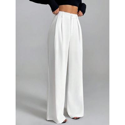 Ladies Drape High Waist Wide Legs Versatile Casual Loose Trousers