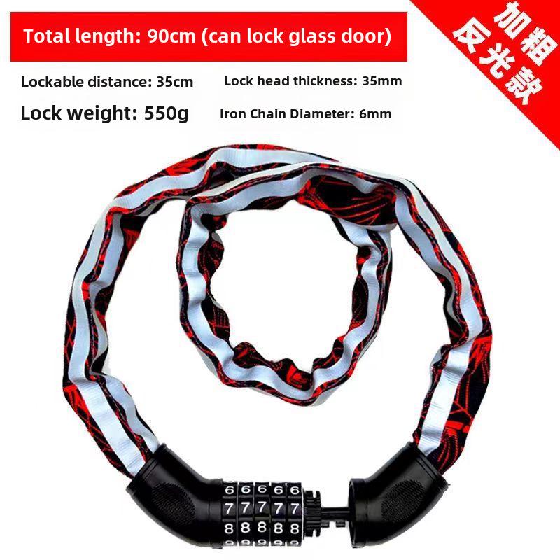 Electric Motorcycle Anti-Theft Chain Lock for Bikes and Doors