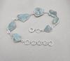 Raw Aquamarine Bracelet In 925 Sterling Silver Natural Blue Gemstone Jewelry