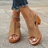 Fashion Women's Snake Print Chunky Heeled Sandals Summer Buckle Strap Gladiator Shoes Woman High Heel Platform Sandals for Women 2025