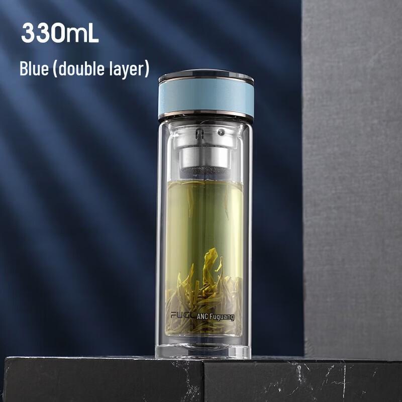 FUGUANG Double-Layer Glass Office Tea Cup with Handle