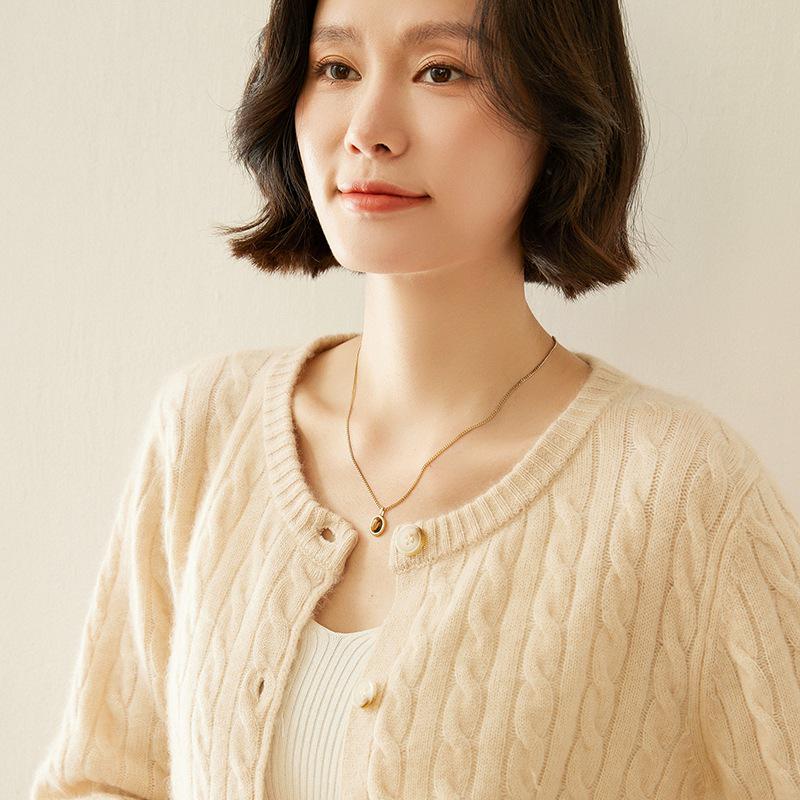Women's Cashmere Blend Loose Knit Cardigan Sweater
