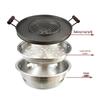 Qiqihar Large Korean Style BBQ Grill - Commercial Cast Iron & Stainless Steel Charcoal Griddle.