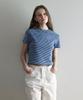 Roeil Slit Stripe Short Sleeve T-Shirt - Blue
