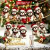 1/5/10/20/50/100pcs 2D Flat, Set of 10 Cute Shih Tzu Figurines to Hold Christmas Gifts, Christmas Tree Ornaments, Wooden Christm