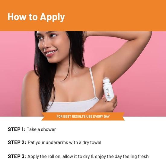 Chemist at Play UnderArm Roll-On with 5% AHA, Lactic Acid & 1% Mandelic Acid | Prevents Body Odour, Brightens Skin & Exfoliates Underarm - 40ml