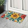 1 Stück Blumendruck-Teppich für den Innen- und Außenbereich, Bodenmatte, Türdekoration mit rutschfester Gummiunterlage, Außenteppich, Bodenmatte