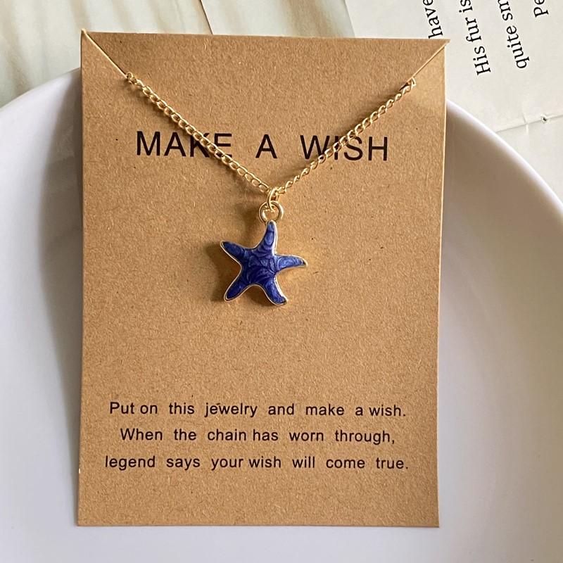 Lovely Starfish Necklace for Women Girl White Blue Black Pink Color Fashion Choker Necklace Gift For Friend Jewelry