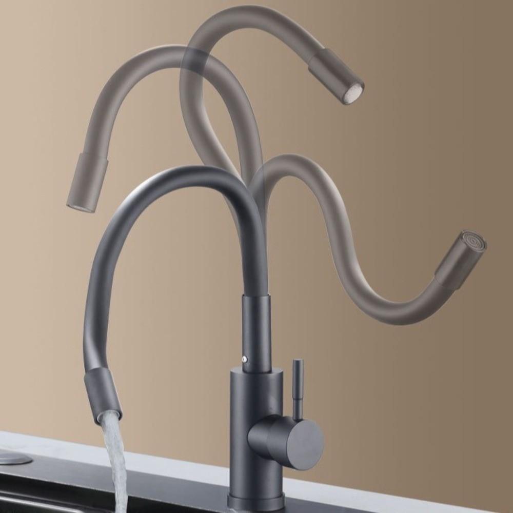 Flexible Hose Sink Faucet Stainless Steel Sink Tap Dual Modes Nozzle Water Mixer Tap  Kitchen Sink