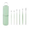 6Pcs/set Ear Cleaner Ear Wax Pickers Stainless Steel Earpick Wax Remover Piercing Kit Earwax Curette Spoon Care Ear Clean Tools