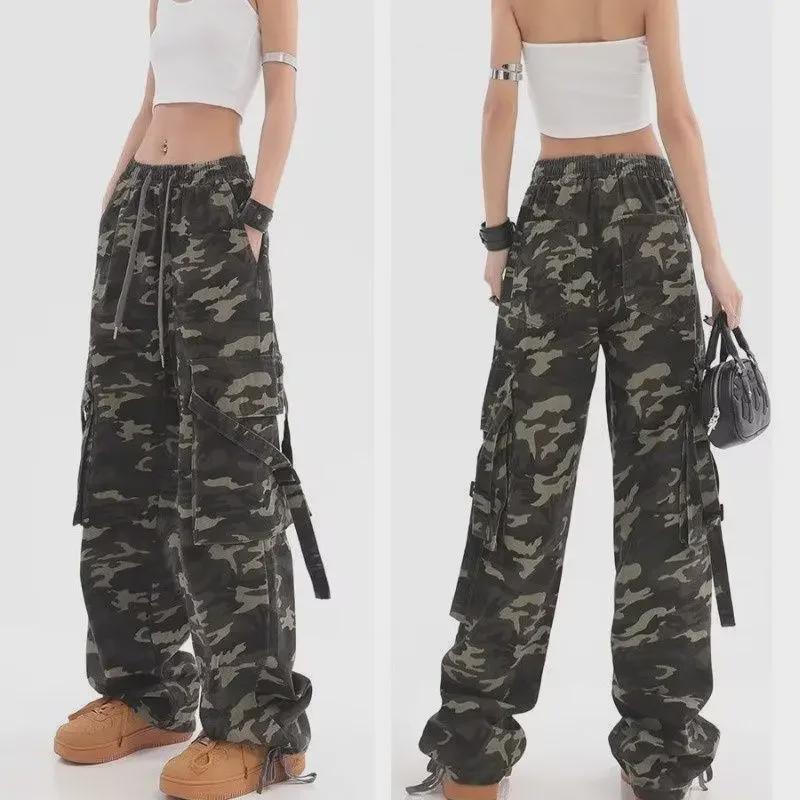 2025 High-Waist Camouflage Denim Freizeithose: Trendiger Unisex-Stil für den Alltag.