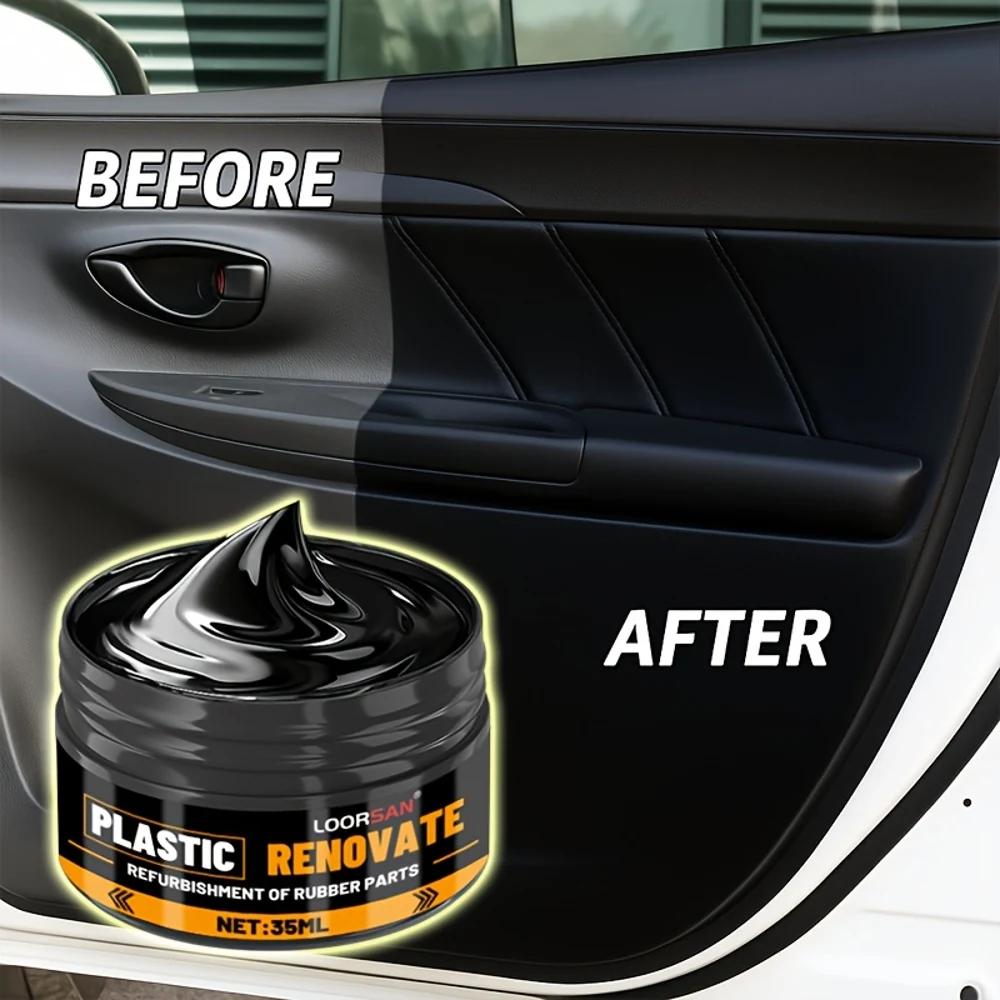 Auto Kunststoff Renovierwachs, Kratzerreparatur für Autostoßstangen und Innenräume, Verbessert Kunststoff und Restauration, Verhindert Alterung