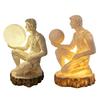 Artistic Thinker Figurine with Night Light Thinking Man Sculpture Resin Statue Decorative Lamp Home Office Desktop Ornament