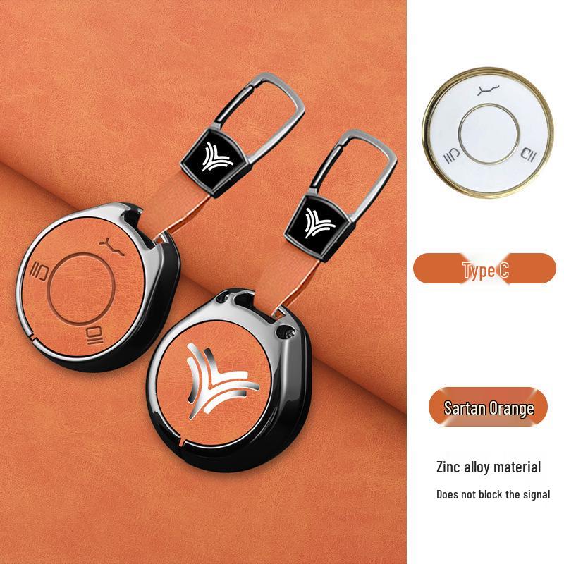 Nezha V Key Case - GT High-End Pro Full Wrap Metal Protective Shell with Buckle for New Energy Vehicles.