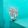 925 Sterling Silver Moissanite Crown Ring Set in 18K Gold - Light Luxury Women's Wedding Stacking Rings