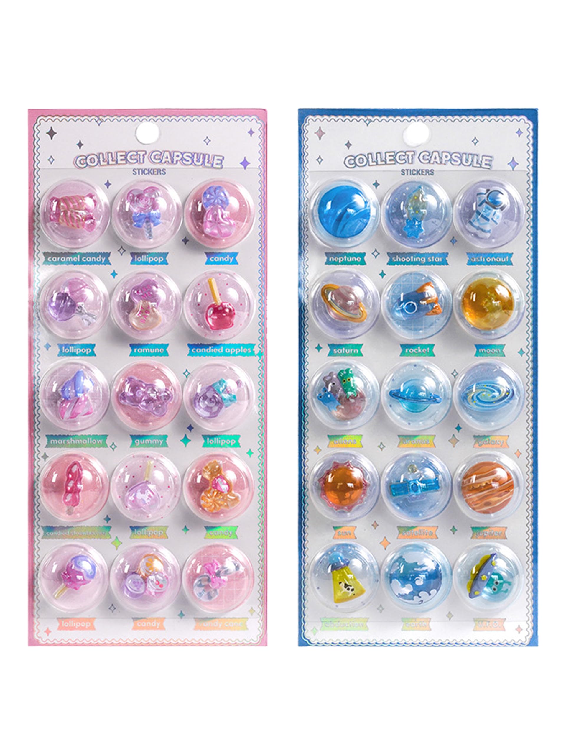 

REYLNXR 3D Embossed Crystal Epoxy Resin PVC Sticker Set No.05 No.06 Notebook Decoration Kids Creative DIY Popular Gift