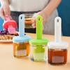 Oil Brush Bottle Flat Head Balanced Applying Transparent Kitchen High Temperature Resistant Oil Brush for Home Use