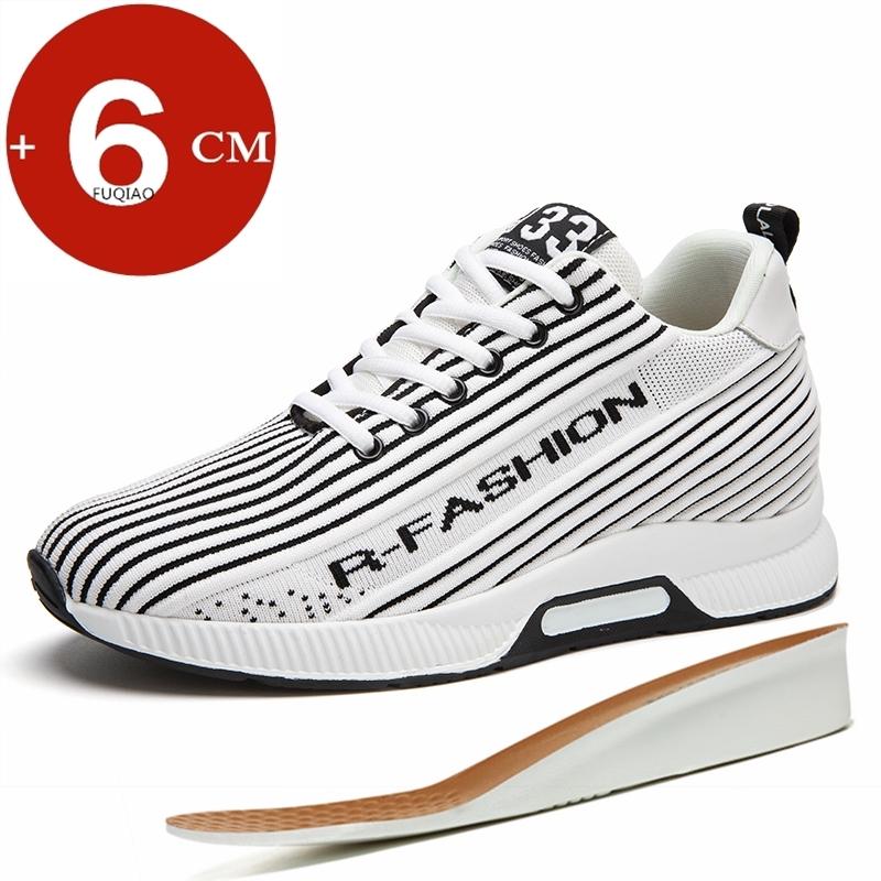 Fashion Men Sneakers Elevator Shoes Height Increase Shoes For Men Hidden Heels 6cm Optional Breathable Lift Sports Height Increasing Man