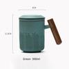 300ml Japanese Style Ceramic Filter Mug Tea Water Separation with Lid Creative Water Cup