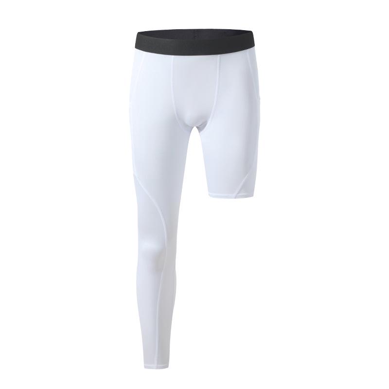 

Men s Single Leg Compression Pants with Pocket for Basketball, Running, Yoga, and Fitness L