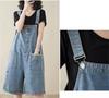 Denim Loose Solid Color Short Denim Wide Leg Summer with Pockets [Mohokyo] Women's Shorts, Fit, Overalls, Jeans, Pants, 5/8 Length, Pants, Casual,