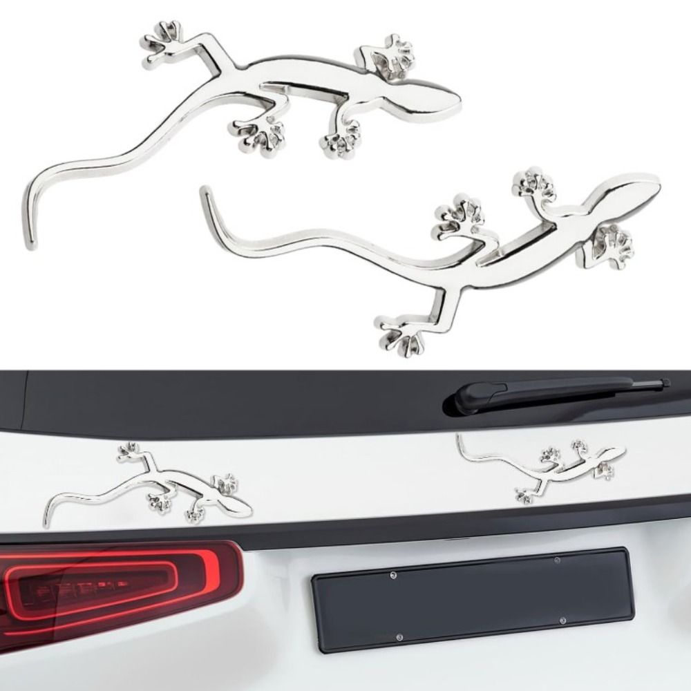 4pcs 10*3.8cm 3D Gecko Metal Car Emblem Car Body Block Scratch Sticker  Universal Vehicle