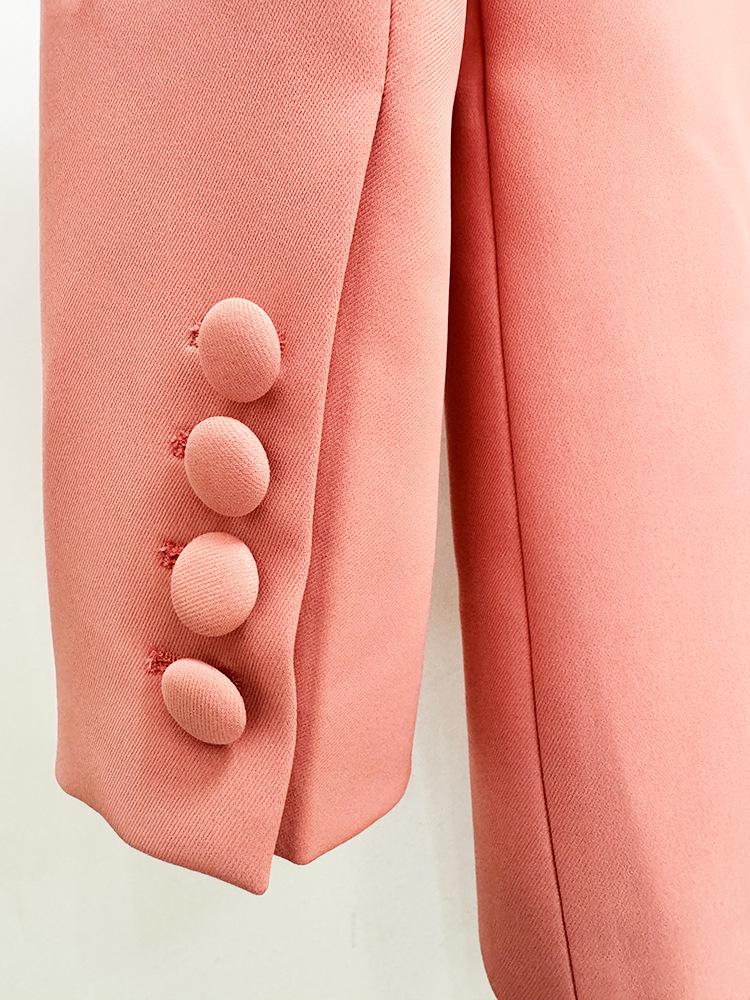 Available 2025: European & American Fashion Embroidered Hollow-Out Suit Jacket & Straight-Leg Pants Set.