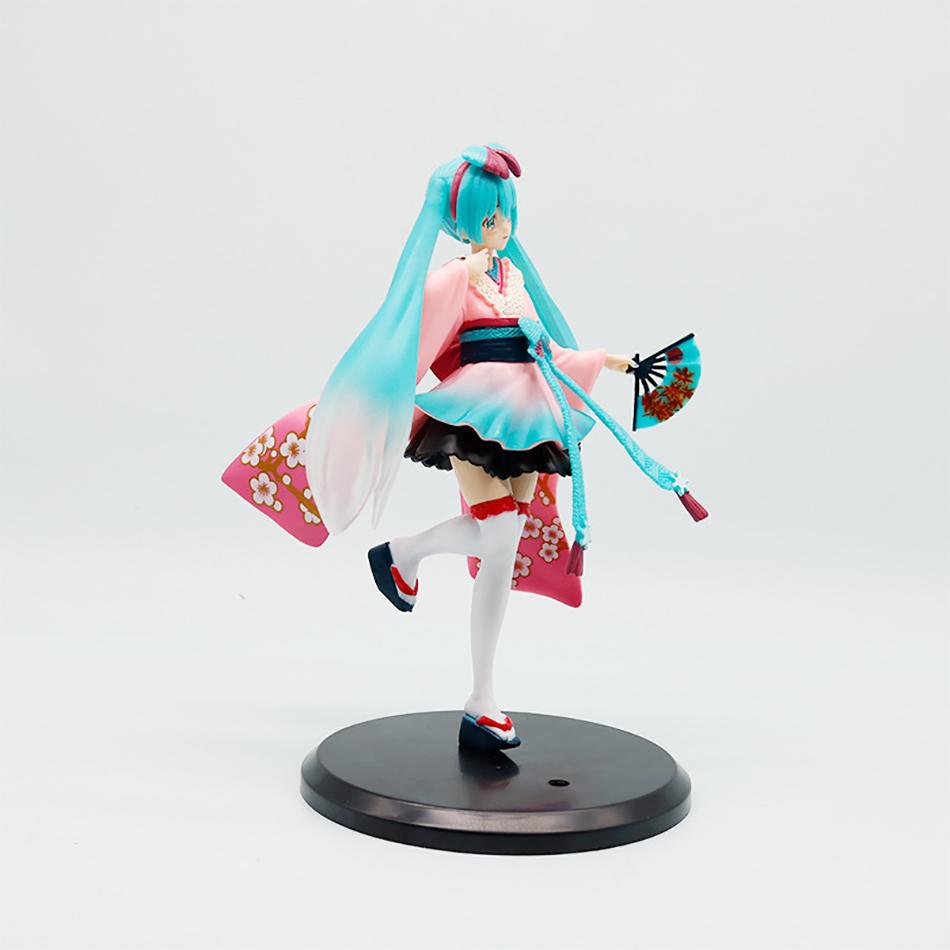 Anime Hatsune Miku Anime 20cm Figure Pink Dress PVC Model Action Cherry Pink Cherry Blossom Decoration Gift In Stock