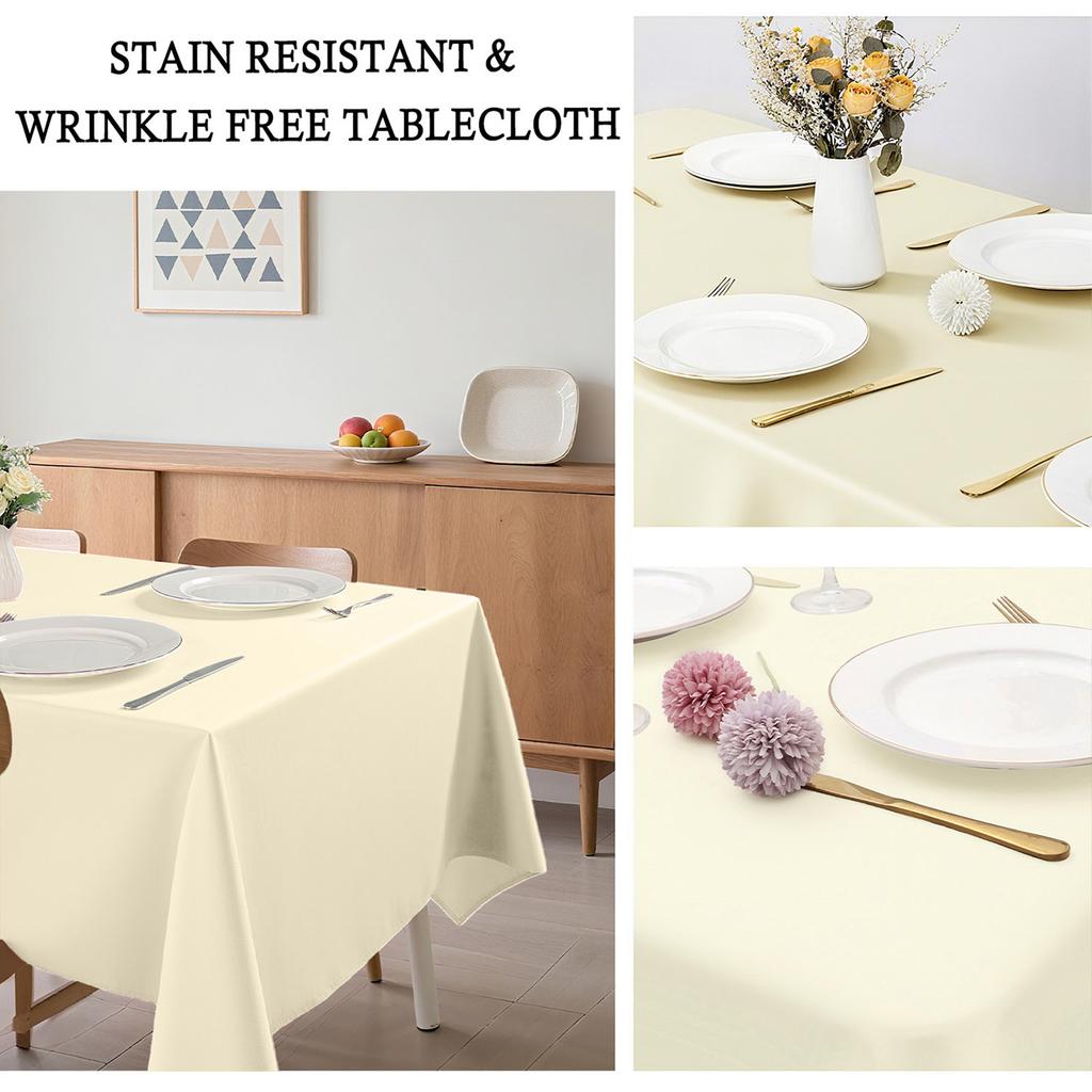 Solid Color Rectangle Tablecloth Dustproof Anti-scratch Dining Table Cover for Wedding Party Exhibition Advertising Decoration