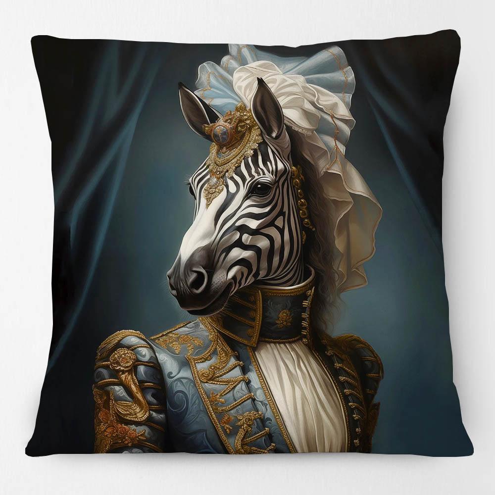 European Vintage Rabbit Stag Giraffe Lion Zebra Funny Animals Portrait Poster Cushion Covers Sofa Pillowcase