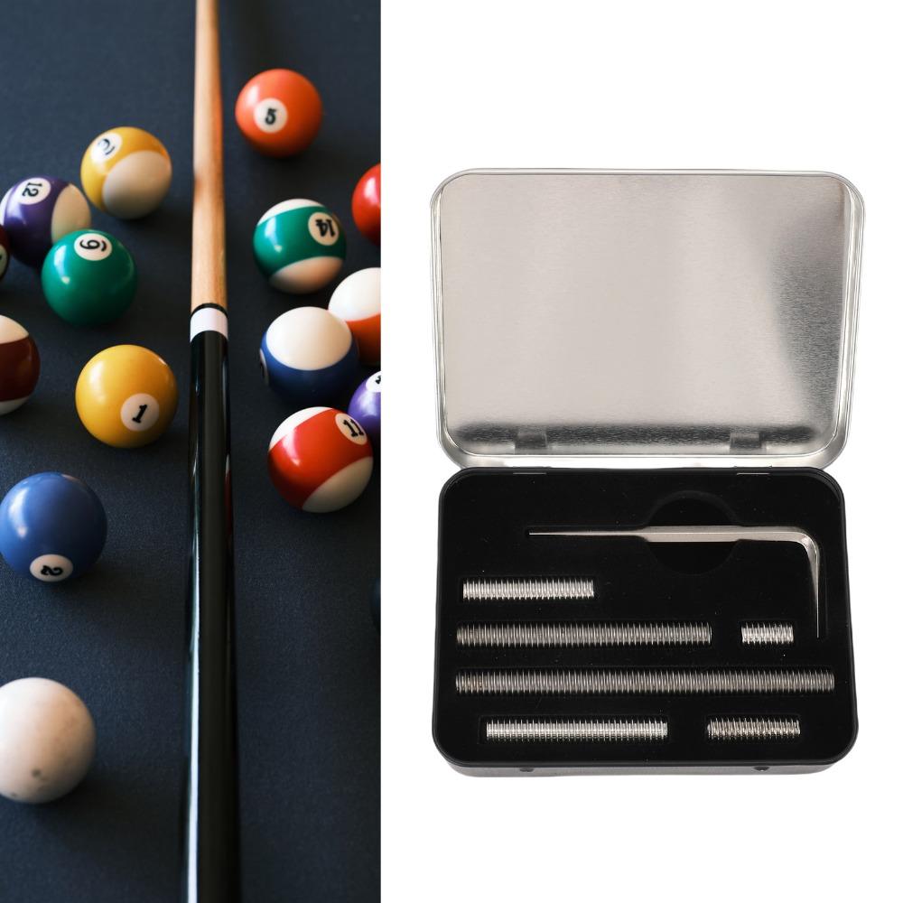 8pcs Black and Silver Pool Cue Weight Set Multi-Size Protective Case  Billiard Practice