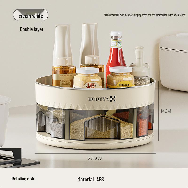 Dönen Mutfak Baharatlık & Baharat Düzenleyici - Şişeler ve Kavanozlar için Çok Fonksiyonlu Köşe Depolama