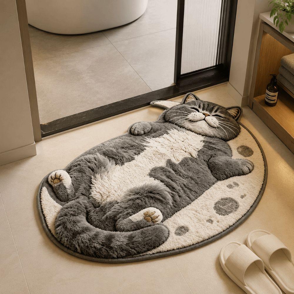 Non-Slip Home Decor Carpet Anti-fouling Cartoon Carpet Soft Cat-Shaped Area Rug Living Rooms