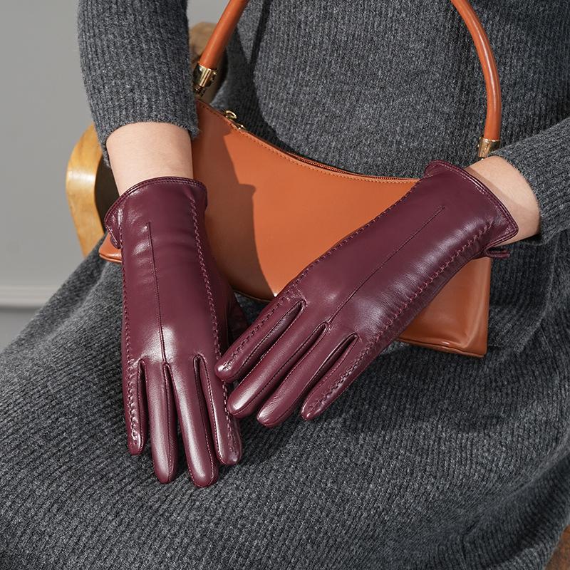 

Женские зимние утепленные перчатки из кожи с сенсорным экраном, теплые и ветрозащитные M