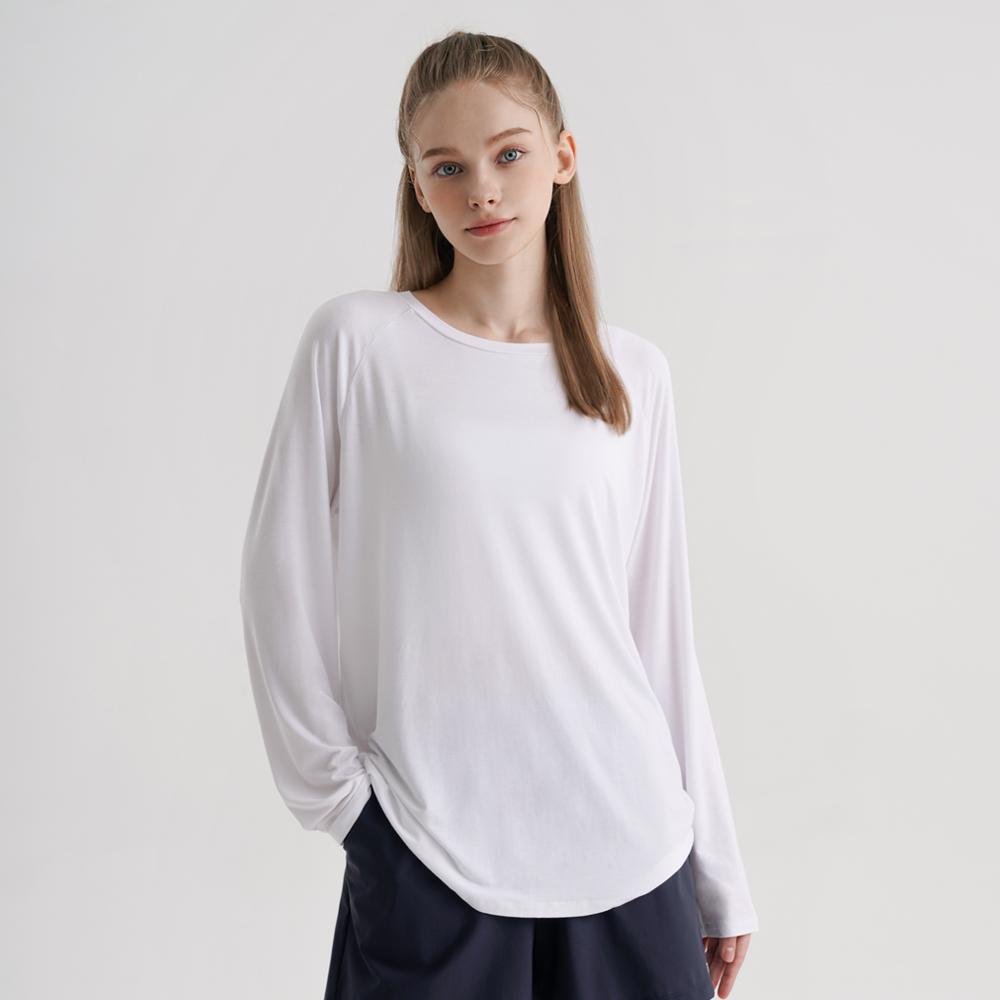 SKULLPIG Swt25055-02 Modal Loose Fit Long Sleeve White