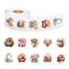 500 Feuilles/Rouleau Autocollants Imperméables Style Floral Frais pour Décoration