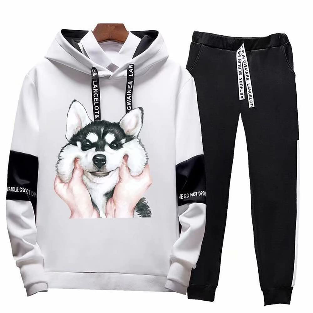 FJLTDCP Sweatshirt and Hoodie Set for Men and Training Running Casual Sports Pants White Women, Wear, Sportswear, Wear, Outerwear, - - 3-XL