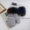Winter women thick style real rabbit fur gloves with fox fur Outdoor keep warm real rabbit fur mittens Girls fashion glove