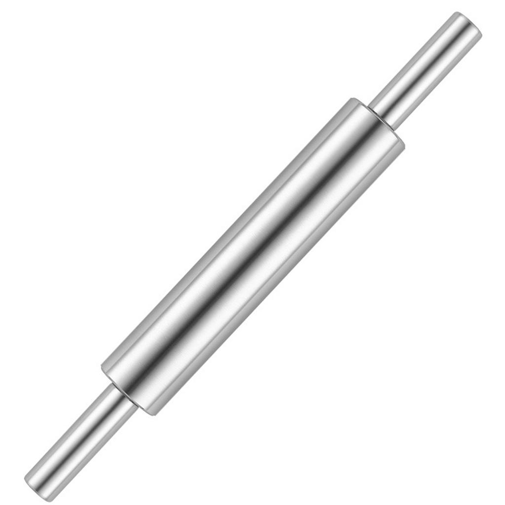 Stainless Steel Roller With Ergonomic Handle Rolling Pin For Dough Kneading Cakes Cookie Bread Baking Accessory
