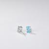 Sky Blue Zircon Earring 925 Sterling Silver Oval Stud Earrings