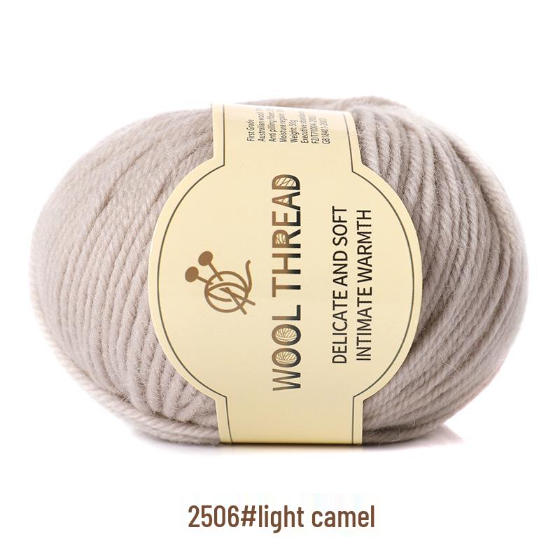 Medium-Thick Cashmere Wool Yarn for Hand-Knitted Baby and Child Scarves and Sweaters, with Knitting Needles.