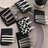 3pcs/set Silver Hair Clips Metal Duckbill Clip Fashion Hairpin  Girls
