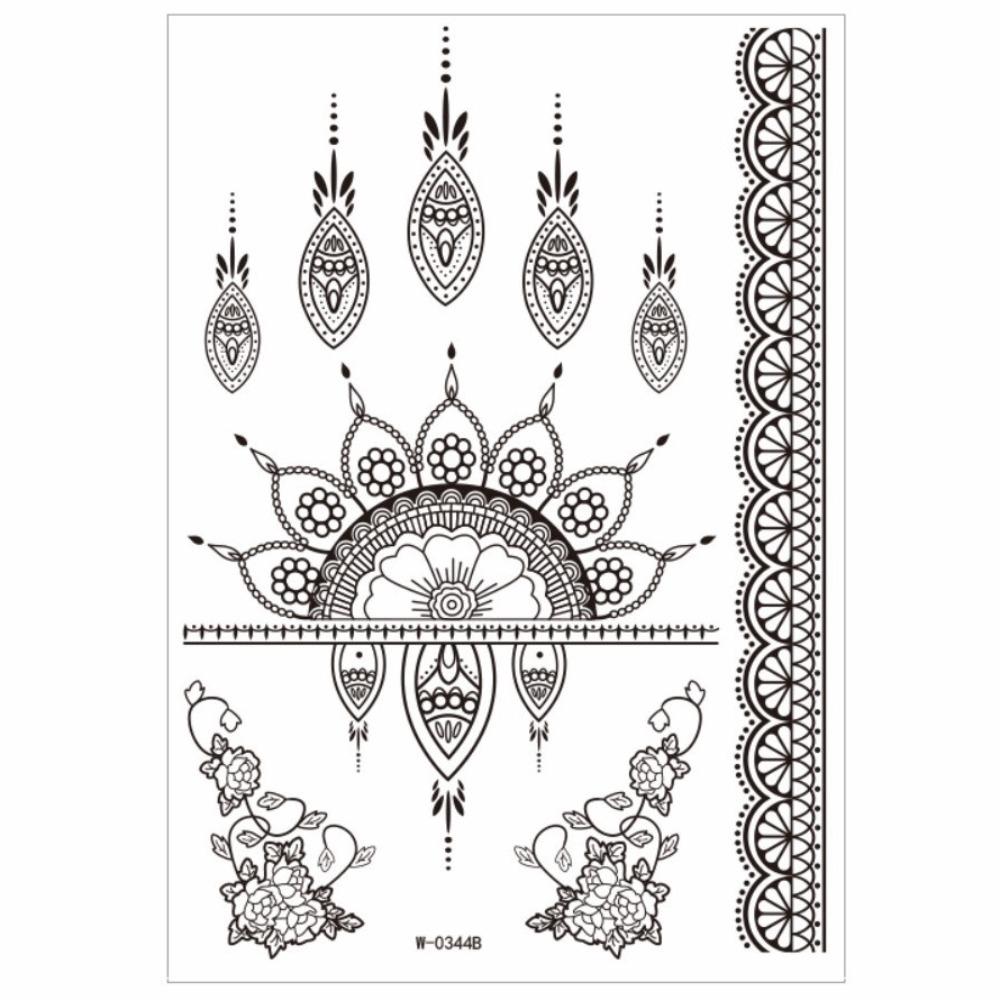 Lace Fake Tattoo Henna Tattoo Stickers Black Mehndi Stickers Body Art Sticker Finger Hand
